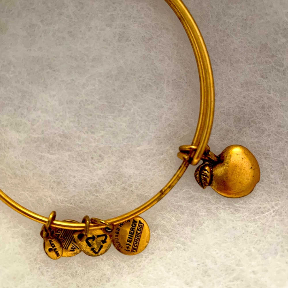 Alex & Ani gold bracelet; Apple of Abundance (+ FREE set of earrings!)